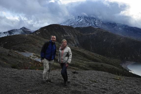 Visita à área do vulcão Santa Helena, no estado de Washington, oeste dos Estados Unidos